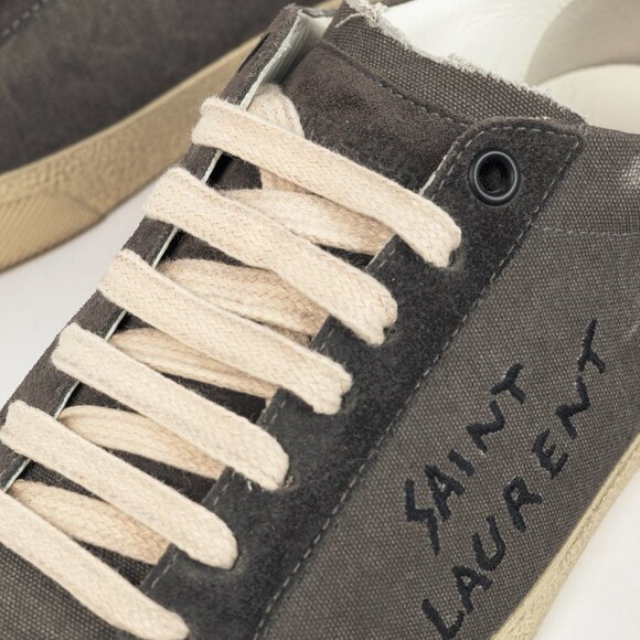 Saint Laurent Court Classic SL/06 "Black" Distressed Signature Low-Top Sneakers - Picture 9 of 12